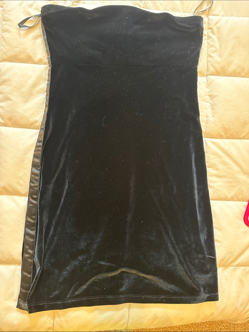 Tommy Hilfiger Black Strapless Velvet Dress